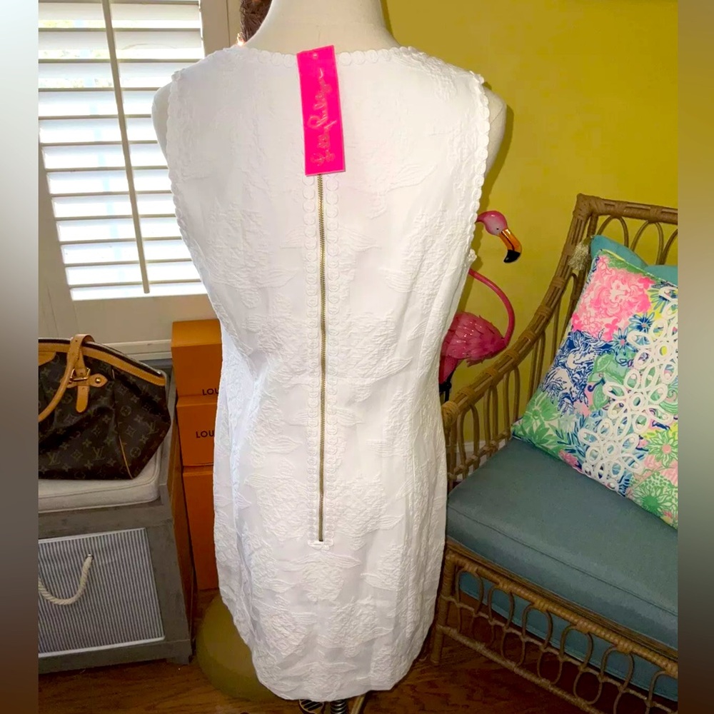 Lilly Pulitzer NWT Mila Stretch Shift White Turtle Pucker Size 2,10 - Picture 4 of 6